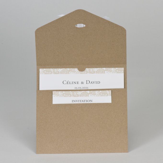 Faire-part velours kraft