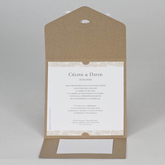 Faire-part velours kraft