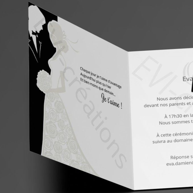 Faire-part de mariage silhouette