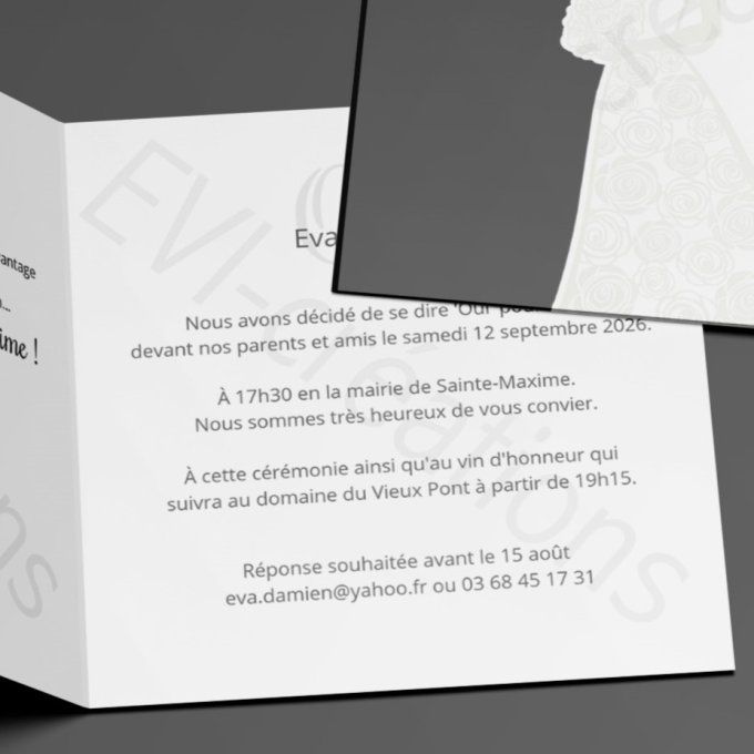 Faire-part de mariage silhouette