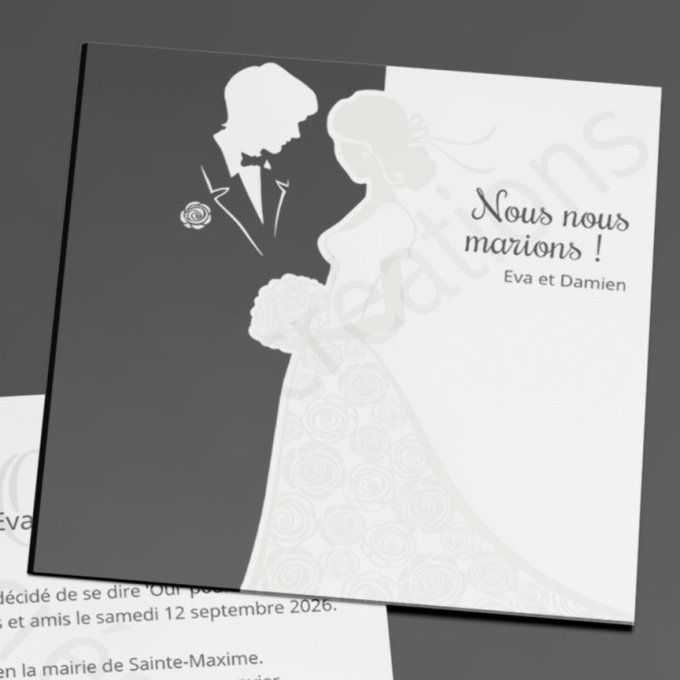 Faire-part de mariage silhouette