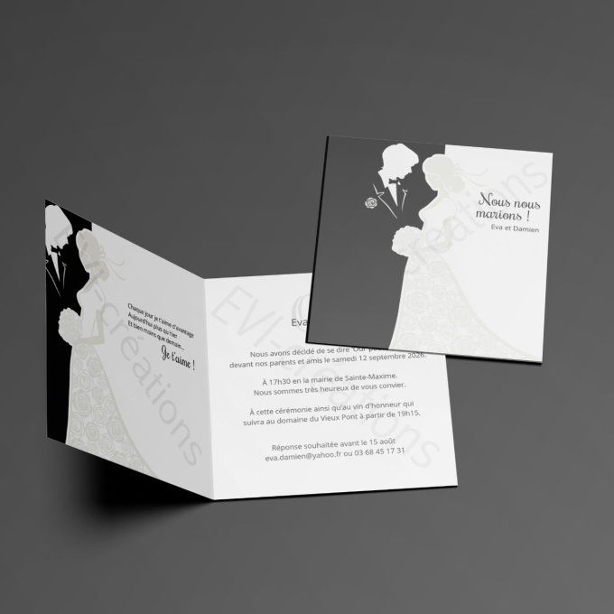 Faire-part de mariage silhouette