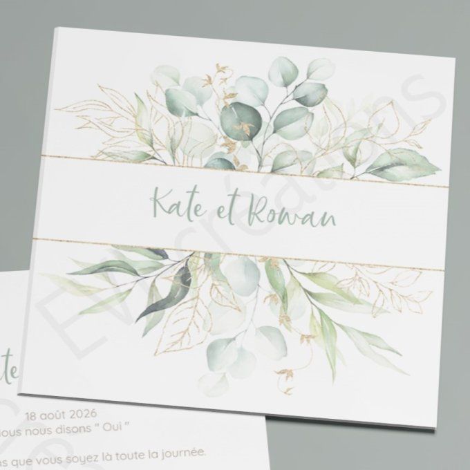 Faire-part de mariage design botanique