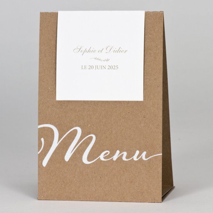 Menu de mariage collection lianes kraft