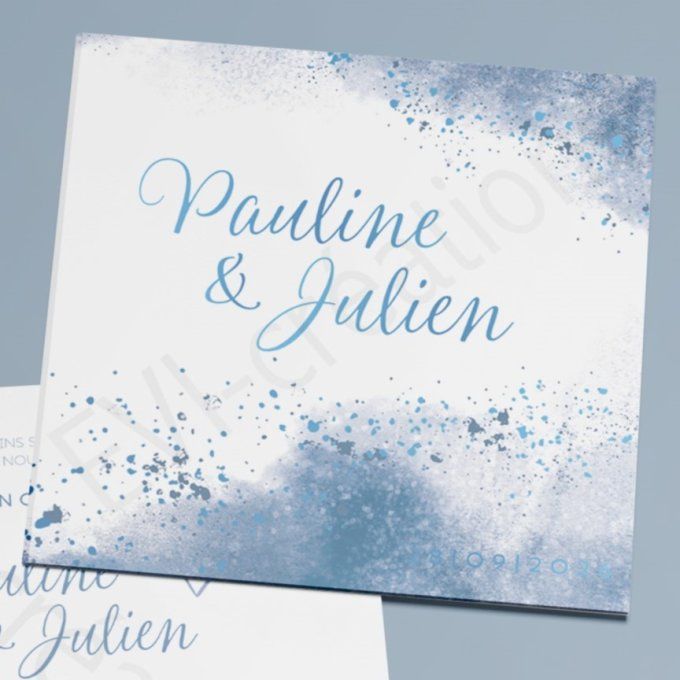 Faire part de mariage ciel bleu