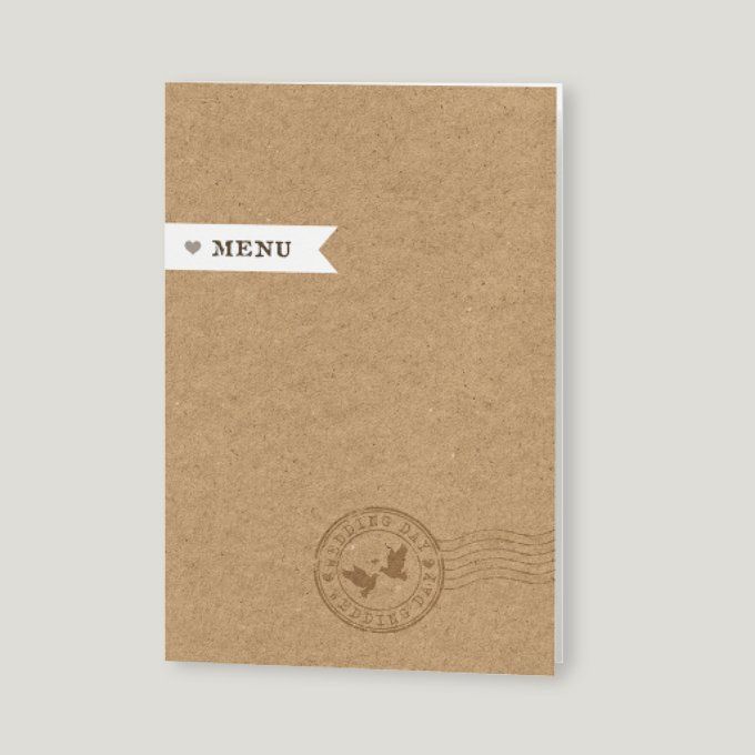 Menu de mariage collection voyage kraft