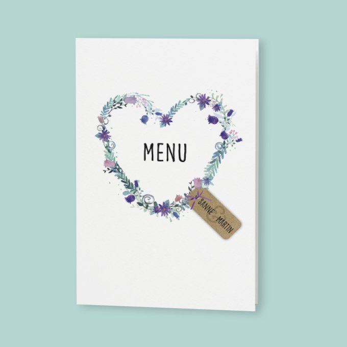 Menu de mariage collection champ de fleurs