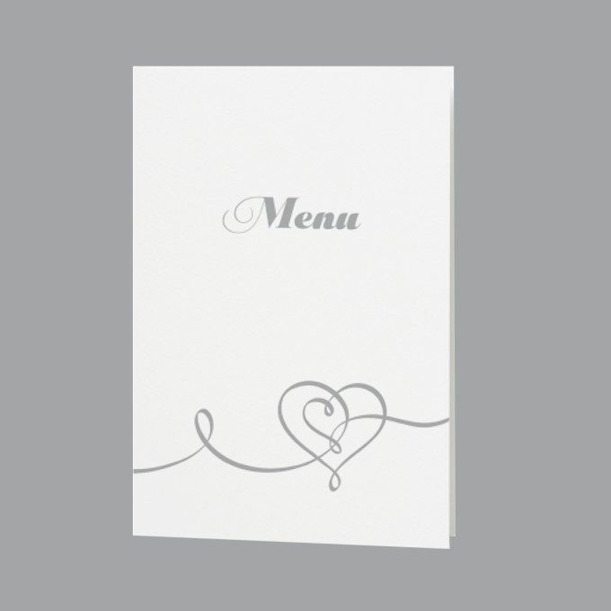 Menu de mariage collection cœur double