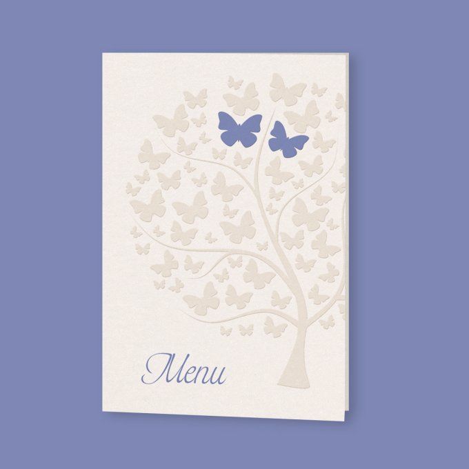 Menu de mariage collection papillons violet