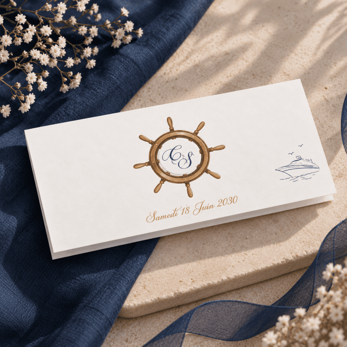 Faire-part pochette billet de croisière