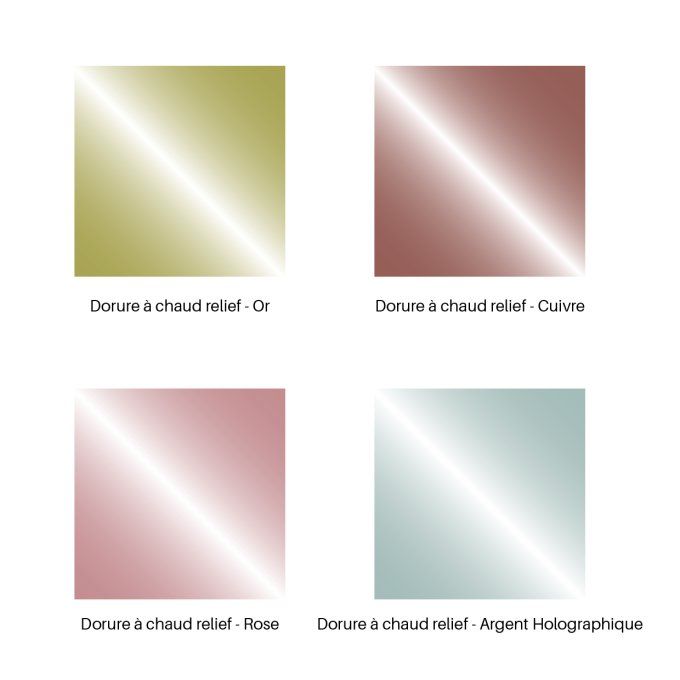Changement couleur de la dorure à chaud relief