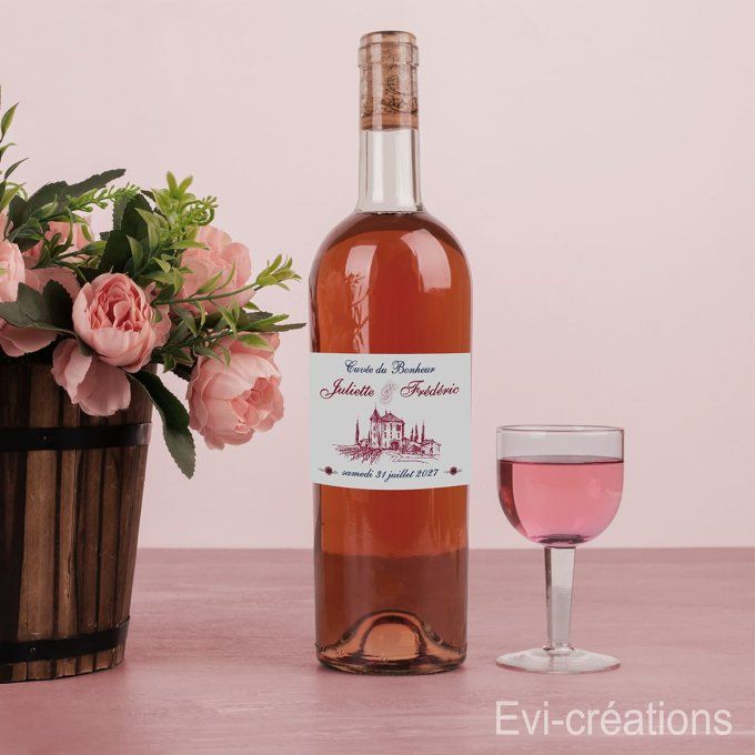 Etiquette bouteille florale