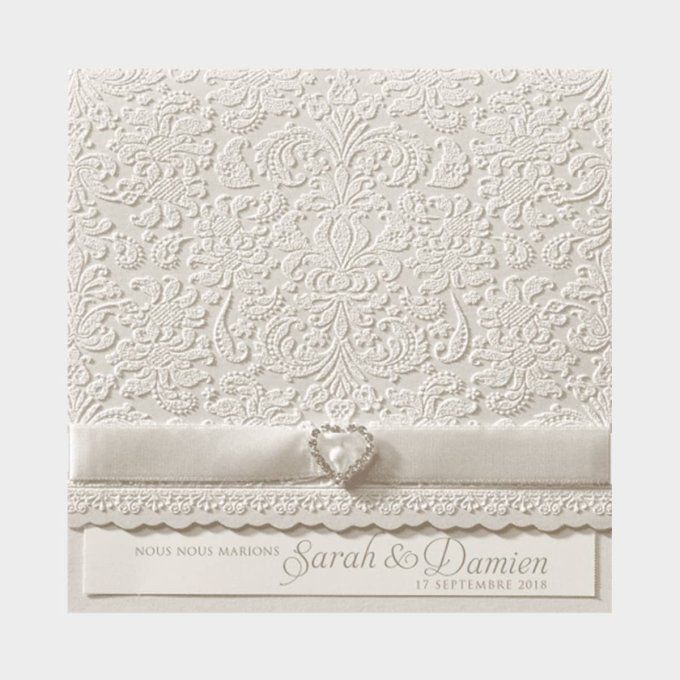 Faire-part baroque-velours relief