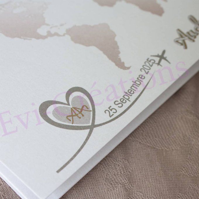 Faire-part pochette billet d'avion