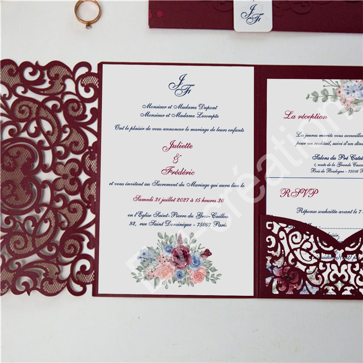 Faire-part de mariage Idylle florale