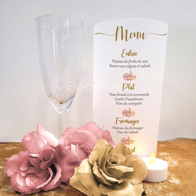 Menu de mariage pampa fleuri