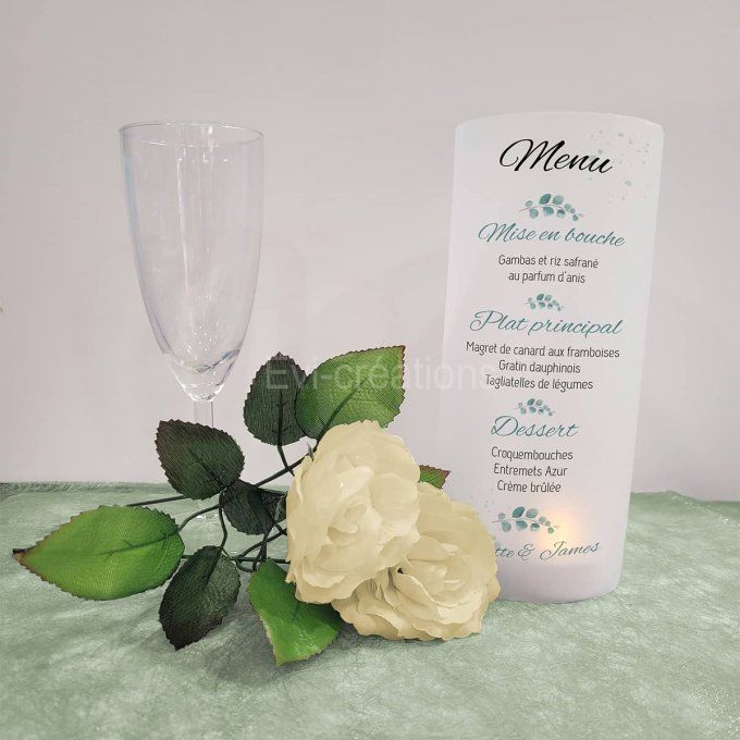 Menu de mariage eucalyptus