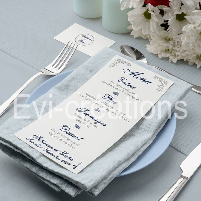 Menu de mariage Élégance