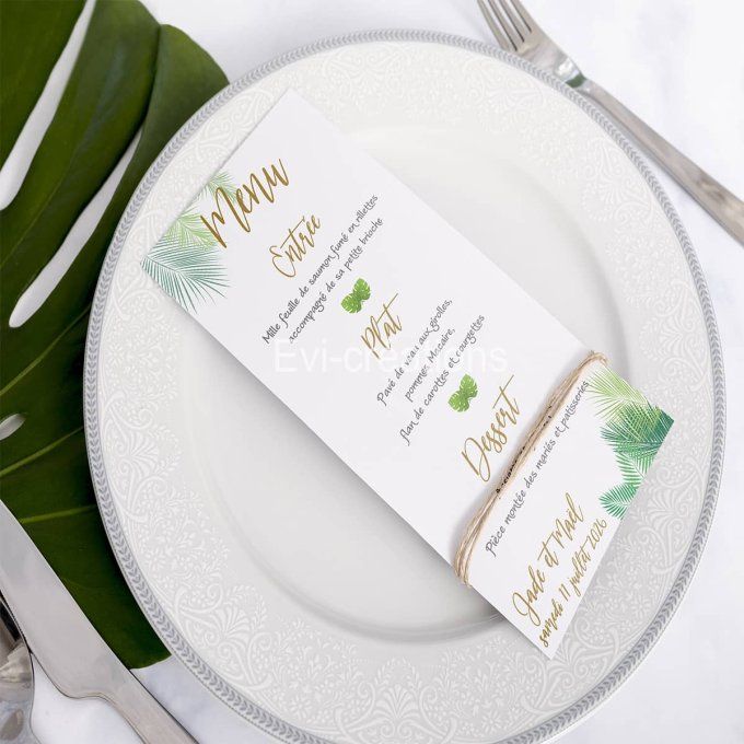 Menu de mariage tropicale 