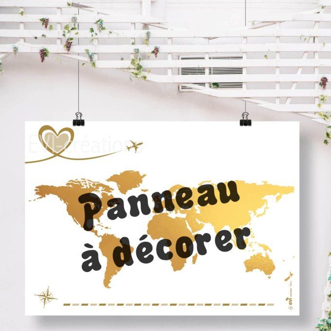 Plan de table à décorer "Voyage couleur"
