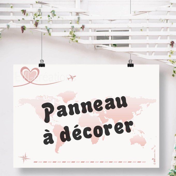 Plan de table à décorer "Voyage couleur"