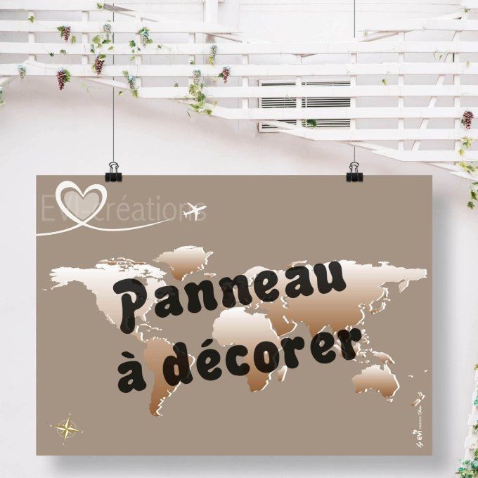 Plan de table à décorer "Voyage couleur"