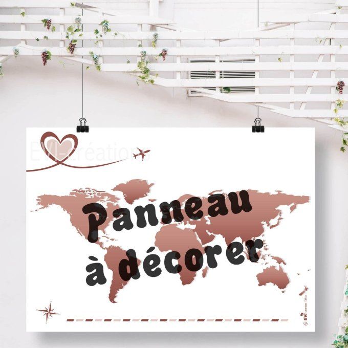 Plan de table à décorer "Voyage couleur"