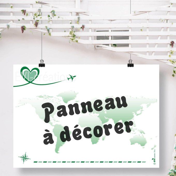 Plan de table à décorer "Voyage couleur"