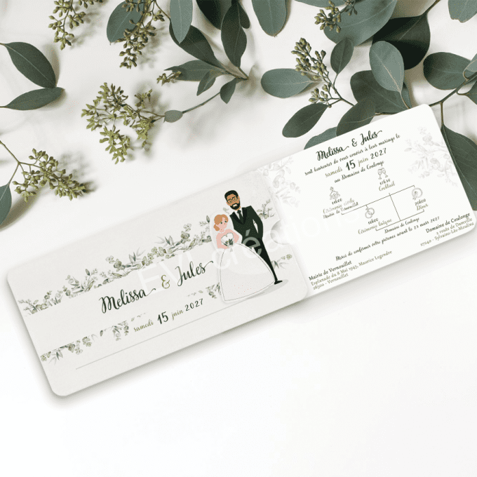 Faire-part tirette Sauge