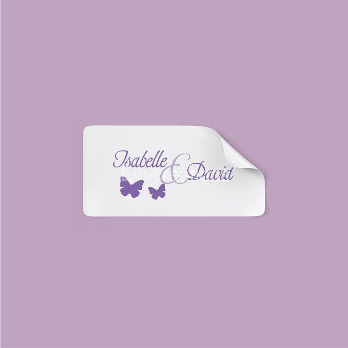 Stickers papillon violet